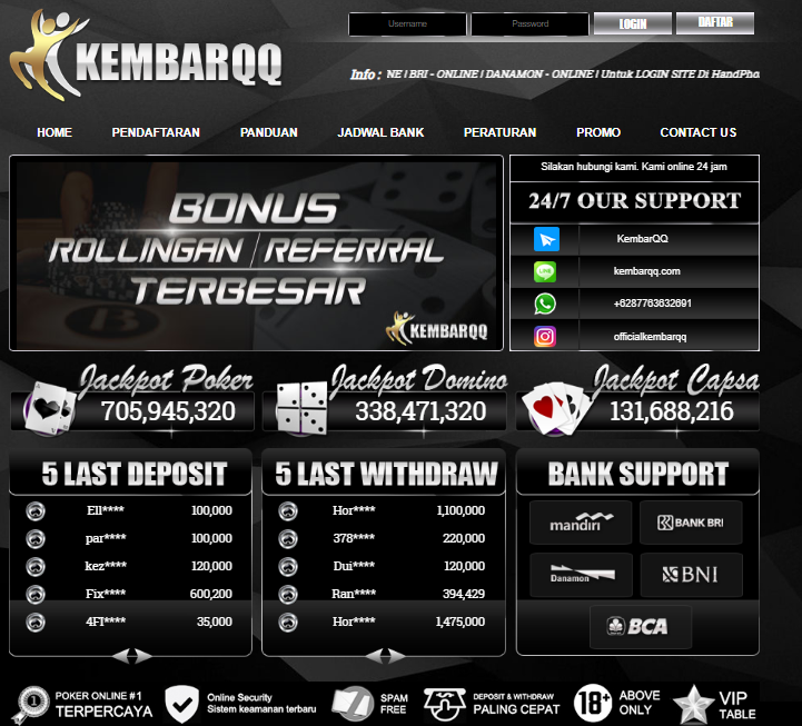 JACKPOT BERMAIN DOMINO99 DI KEMBARQQ Selamat kepada member dengan ID “ Hor**** ” kami yang telah JACKPOT BERMAIN DOMINO99 DI